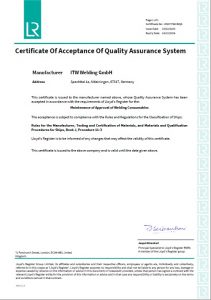 LR QA Certificate